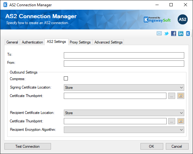 AS2 Connection Manager - AS2 Settings
